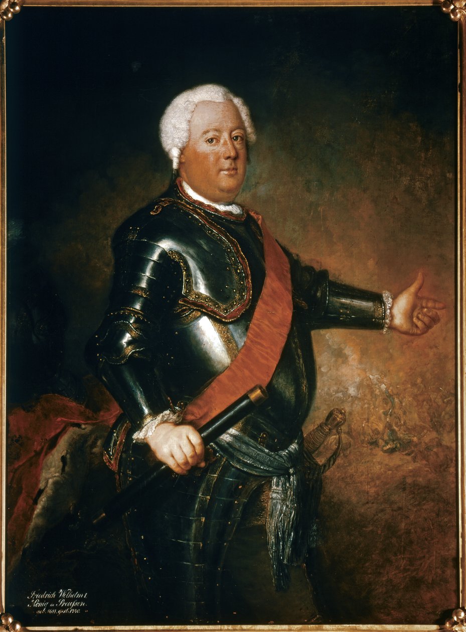 FRIEDRICH WILHELM I: (öljy kankaalle), vuoden 1733 jälkeen (öljy kankaalle). tekijältä Antoine Pesne