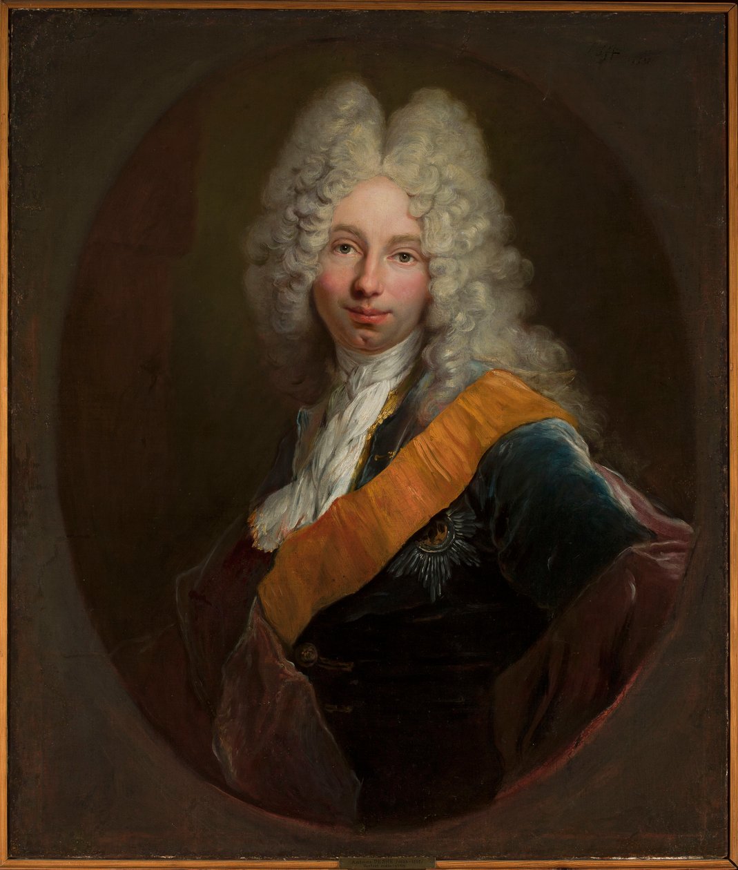 Friedrich Wilhelm Kettler (1692-1711) (Peruukkipäisen miehen muotokuva, jossa hänellä on Mustan kotkan ritarikunnan kunniamerkki) tekijältä Antoine Pesne