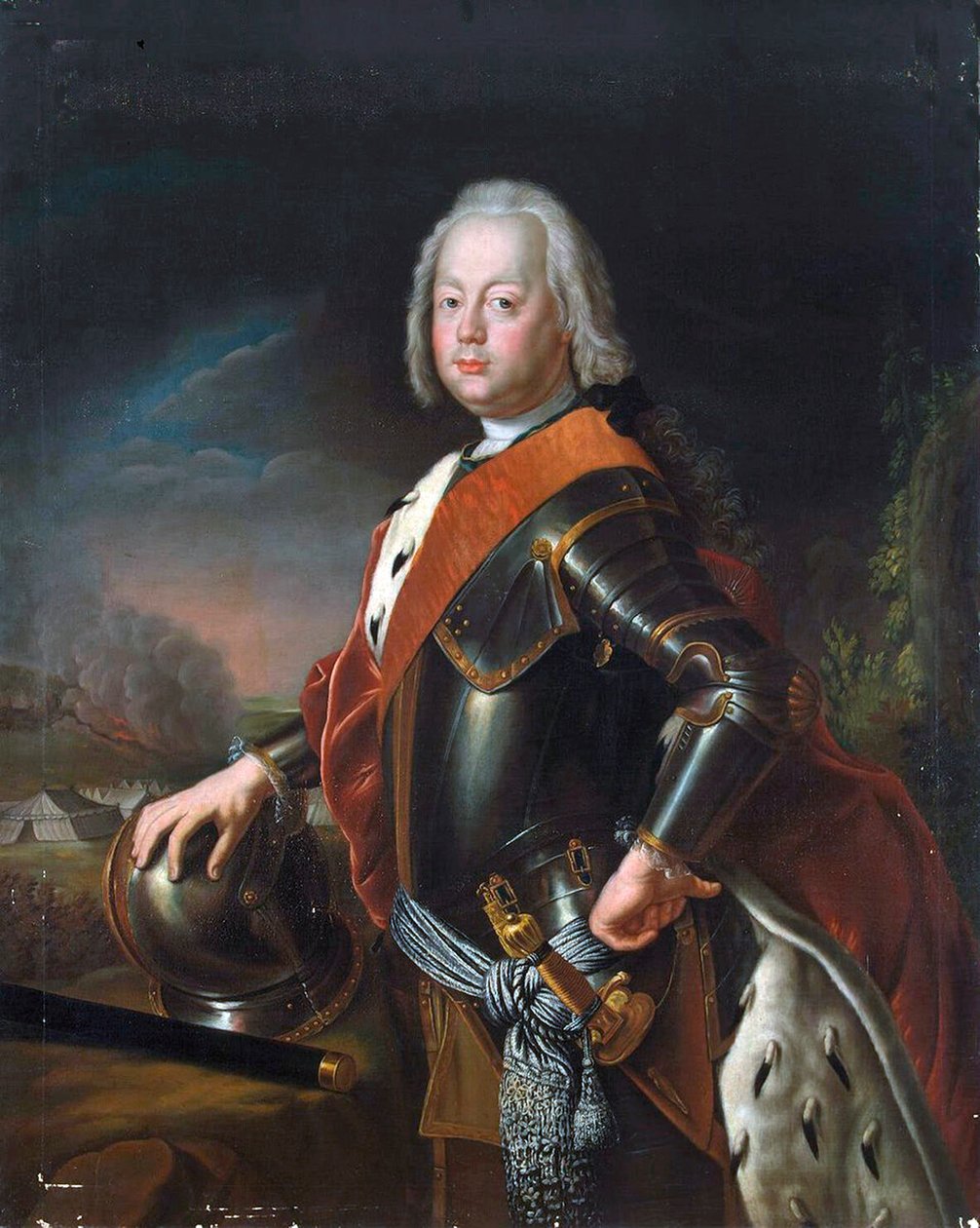 Anhalt-Zerbstin prinssin Christian Augustin muotokuva, 1690-1747, 1725. tekijältä Antoine Pesne