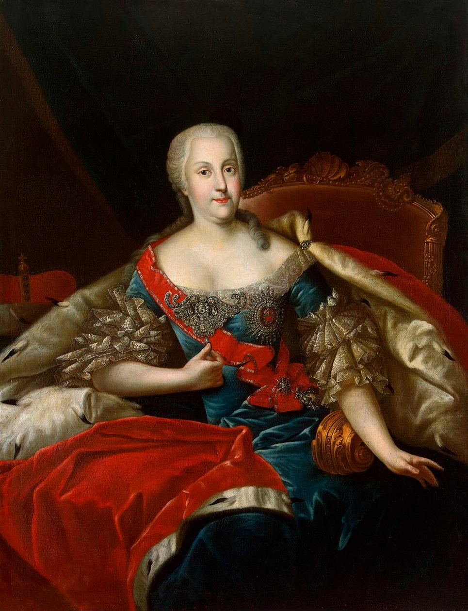 Muotokuva Johanna-Elizabethista, Anhalt-Zerbstin vaalitar, 1712-1760, c1746 tekijältä Antoine Pesne