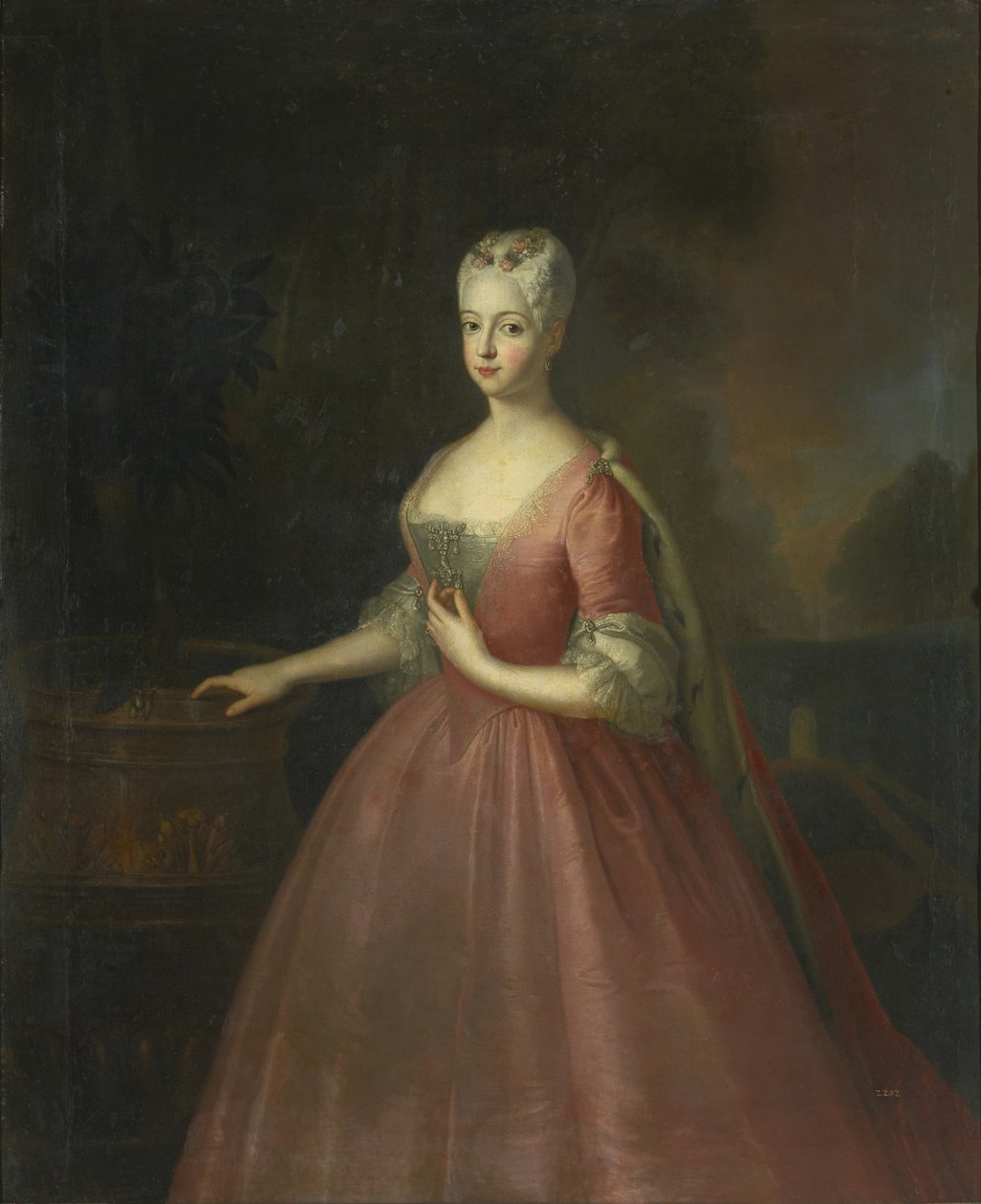 Muotokuva Preussin prinsessa Friederike Luisesta 1714-1784, Brandenburg-Ansbachin markkreivikunta tekijältä Antoine Pesne School