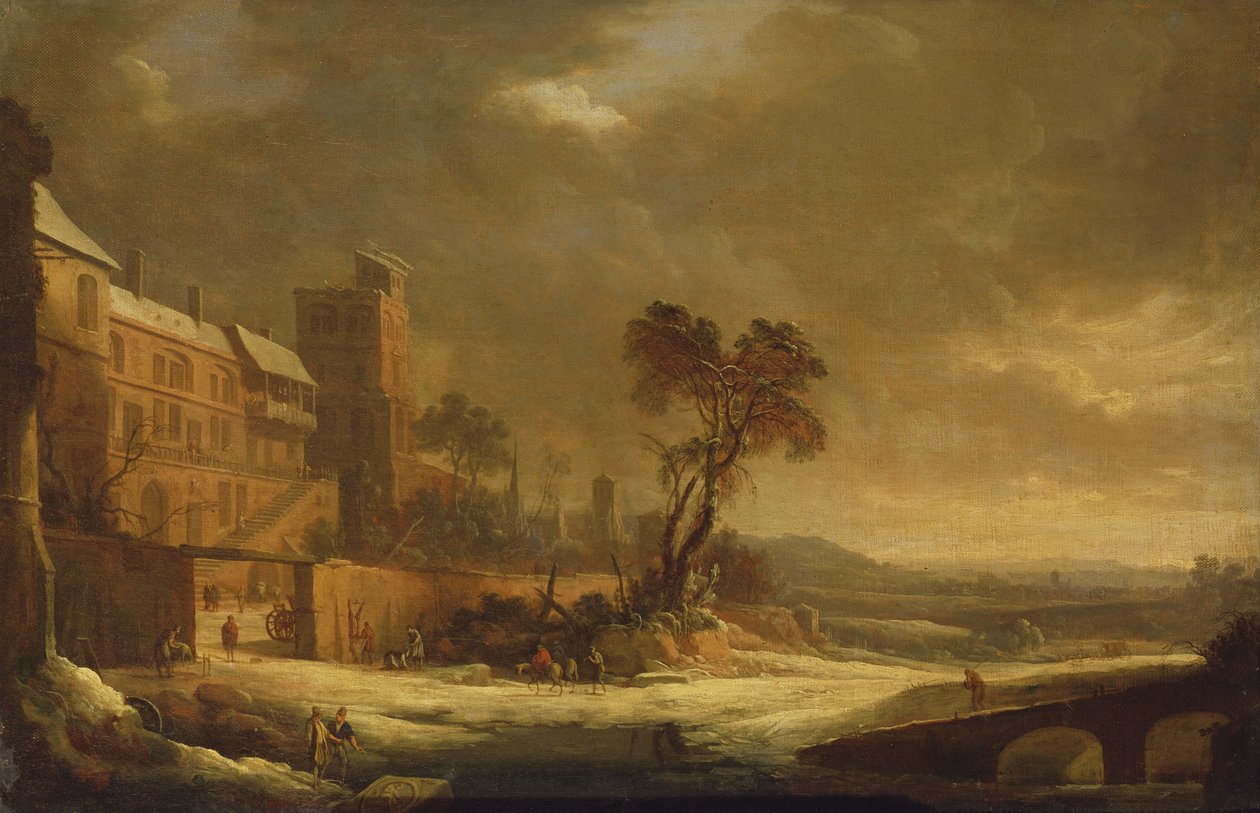 Tammikuu, Lumiefekti, 1699 tekijältä Antoine Pierre the Younger Patel