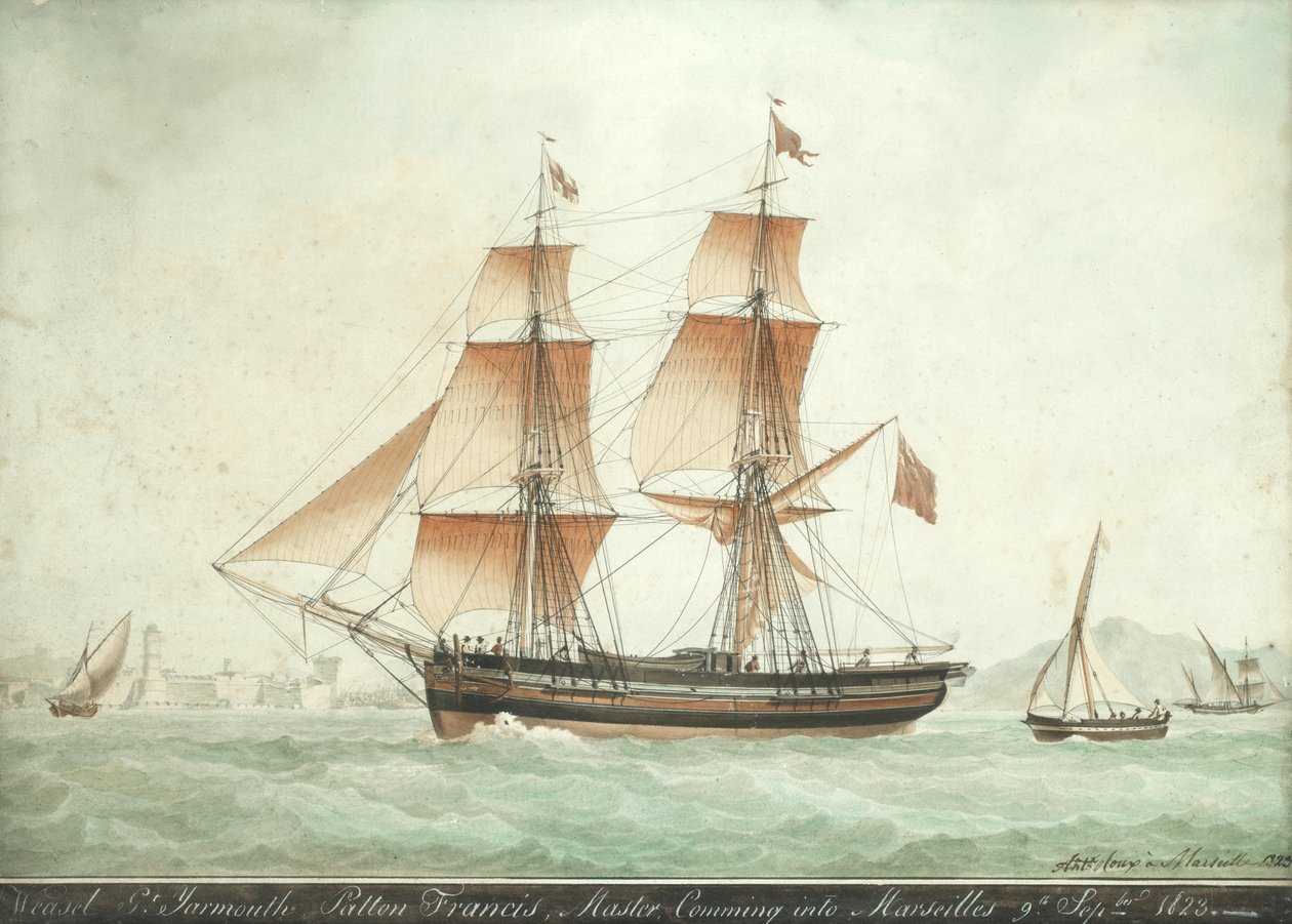 Näätä tulossa Marseilleen, 9. syyskuuta 1823. tekijältä Antoine Roux