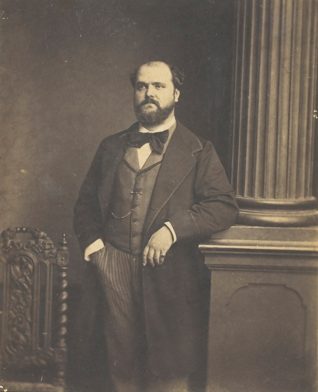 Nimetön mies seisoo, en Face, 18551869. tekijältä Antoine Samuel Adam Salomon