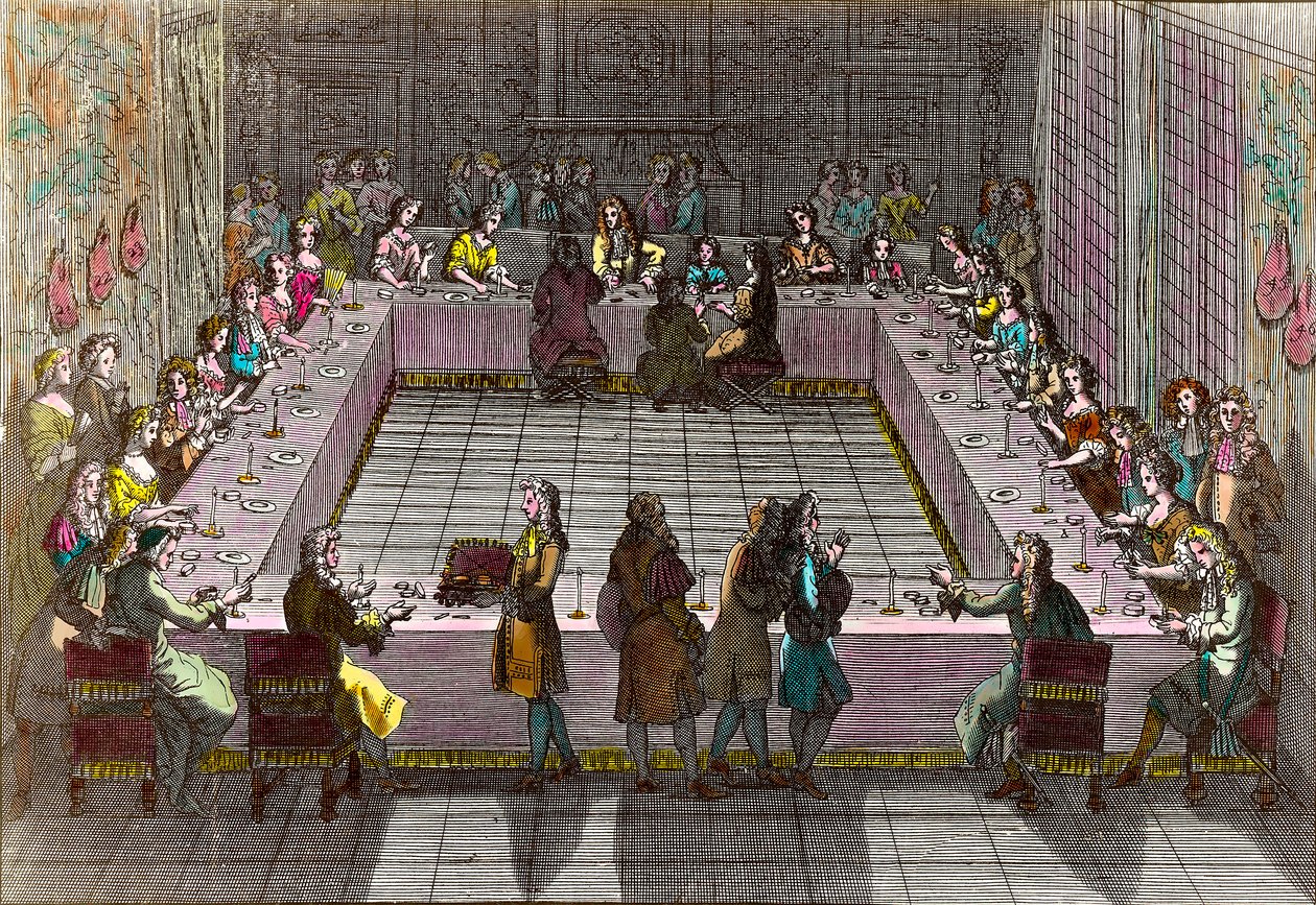 Kuninkaallinen lotto 1700-luvulla. Kaiverrus Trouvain Antoine (1656-1708) tekijältä Antoine Trouvain