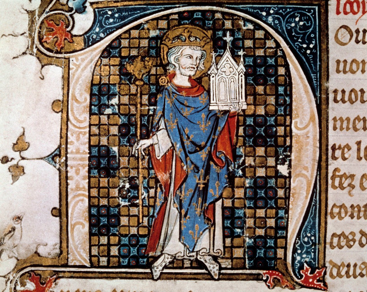 Muotokuva Saint Louisin (tai Ludvig IX:n) jalassa tekijältä Antoine Verard