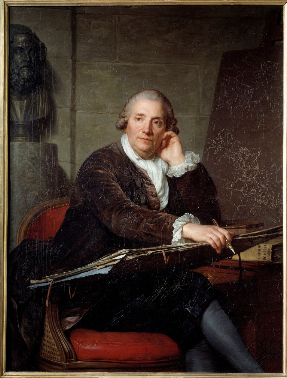Taidemaalari Gabriel Francois Doyenin (1726-1806) muotokuva Antoine Vestierin (1740-1824) maalaus 1786 Su. 1,3x0,96 m tekijältä Antoine Vestier