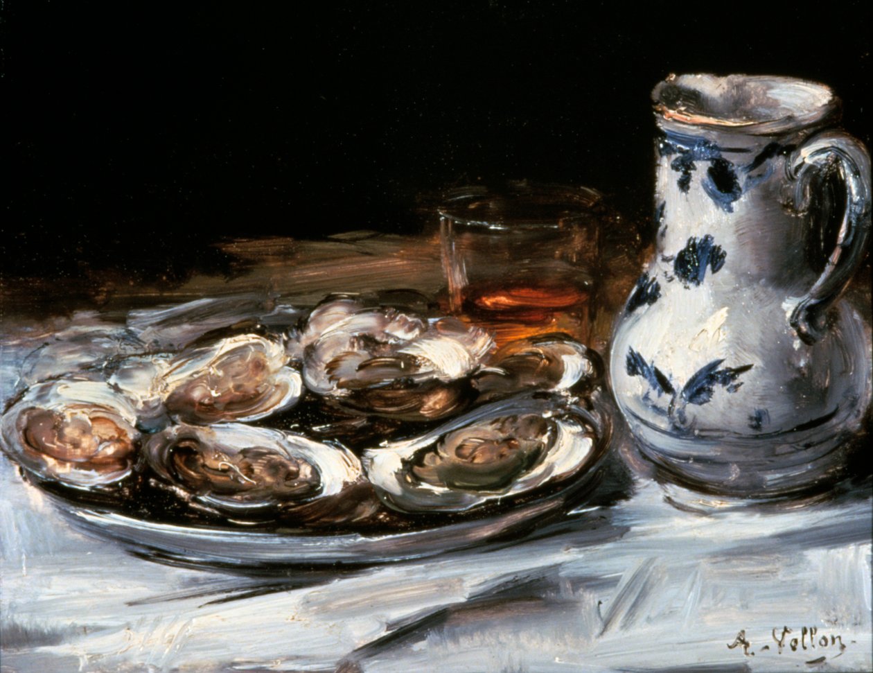 Asetelma ostereiden kanssa, 1800-luku. tekijältä Antoine Vollon