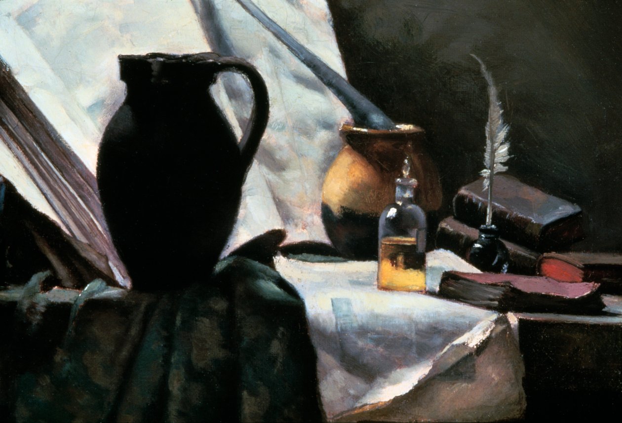 Asetelma kallon kanssa, yksityiskohta, 1800-luku. tekijältä Antoine Vollon