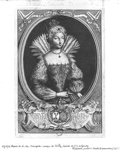 Francoise-Marguerite de Silly (1584-1626), kaiverrus Claude Duflos (1665-1727) tekijältä Antoine after Pezey
