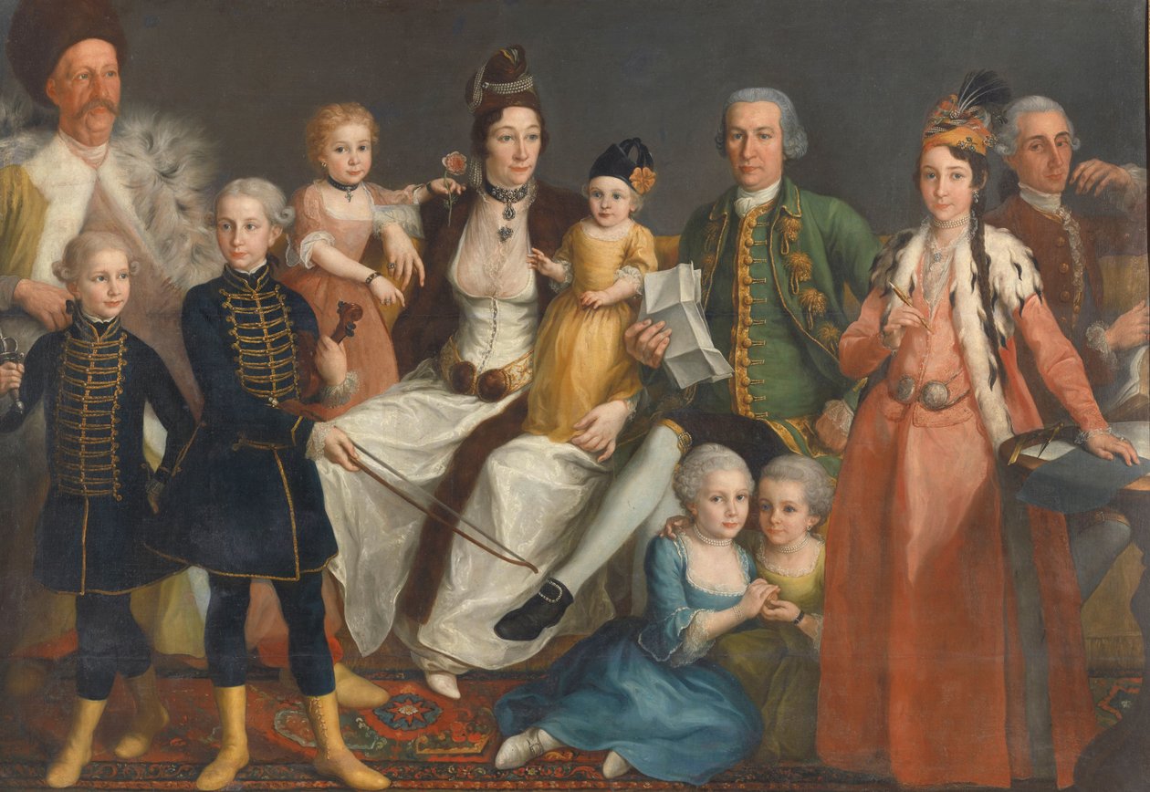 David George van Lennep (1712-97), hollantilaisen Smyrnan tehtaan vanhempi kauppias ja hänen vaimonsa ja lapsensa tekijältä Antoine de Favray (attributed to)