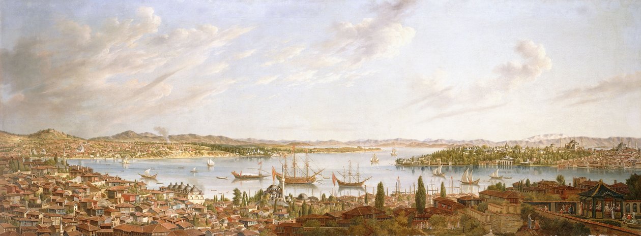 Näkymä Konstantinopolista Bosporinsalmelle, 1770 tekijältä Antoine de Favray
