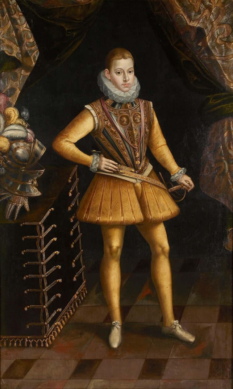 ""Espanjan kuninkaan Philip III:n muotokuva"" (Filippus III:n (1578-1621), Espanjan ja Portugalin kuninkaan muotokuva) Antoine de Succan (noin 1567-1620) maalaus 1598-1620 - Öljy kankaalle - Rubenshuis ( Rubensin talo) Antwerpen tekijältä Antoine de Succa