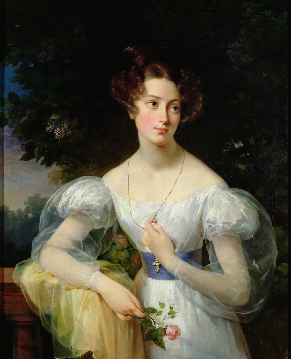 Hortense Ballun muotokuva, tuleva Madame Alphonse Jacob-Desmalter, n. 1832-37 tekijältä Antoinette Cecile Hortense Lescot Haudebourt
