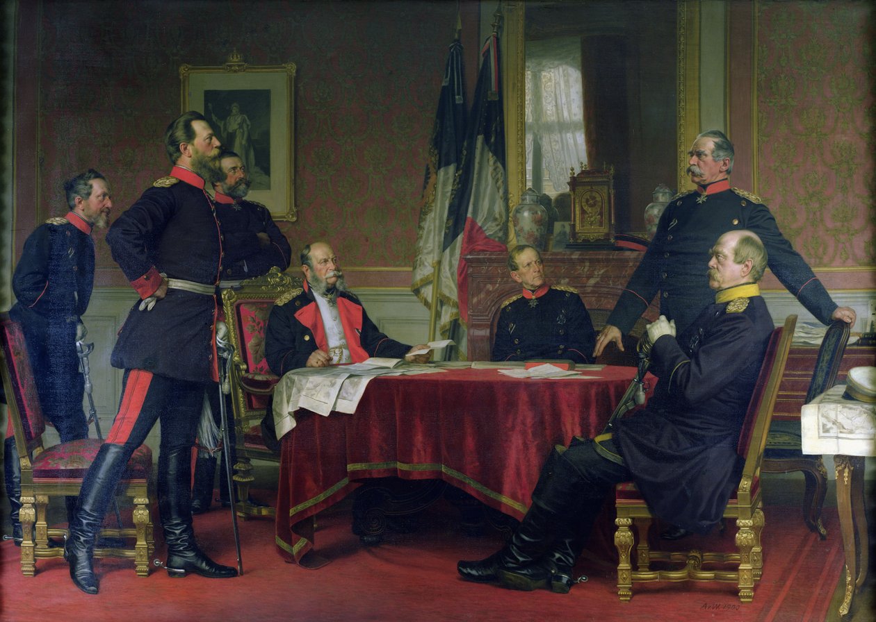 Keskustelu sotastrategiasta Versaillesissa, 1900 tekijältä Anton Alexander von Werner