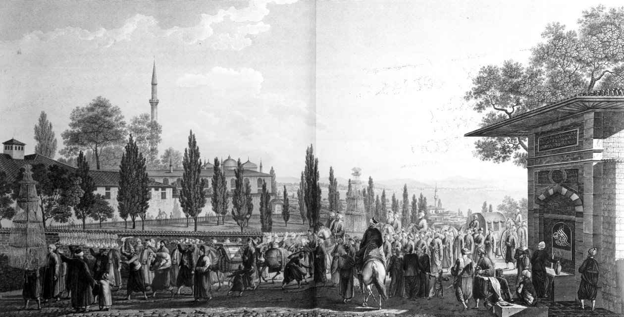 Turkkilainen hääseremonia, "Voyage Pittoresque de Constantinople et des rives du Bosphorus", 1819 tekijältä Anton Ignaz Melling