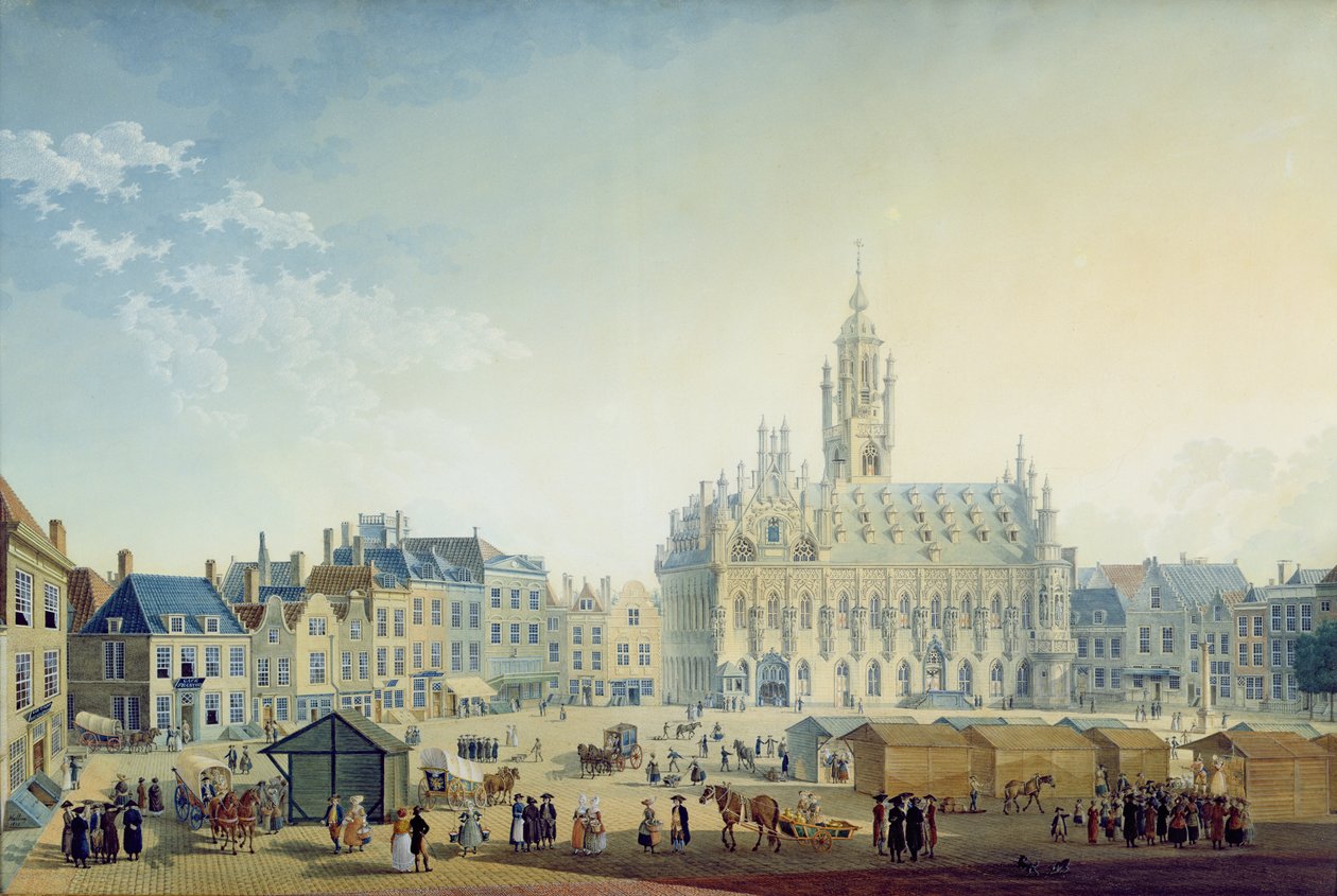 Pääaukio, Middelburg, 1812 tekijältä Anton Ignaz Melling