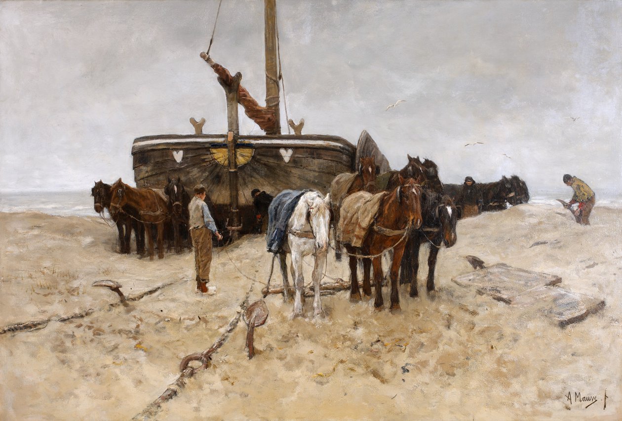 Kalastusvene rannalla tekijältä Anton Mauve