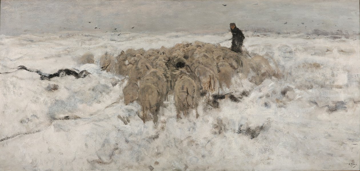 Lammaslauma lumessa tekijältä Anton Mauve