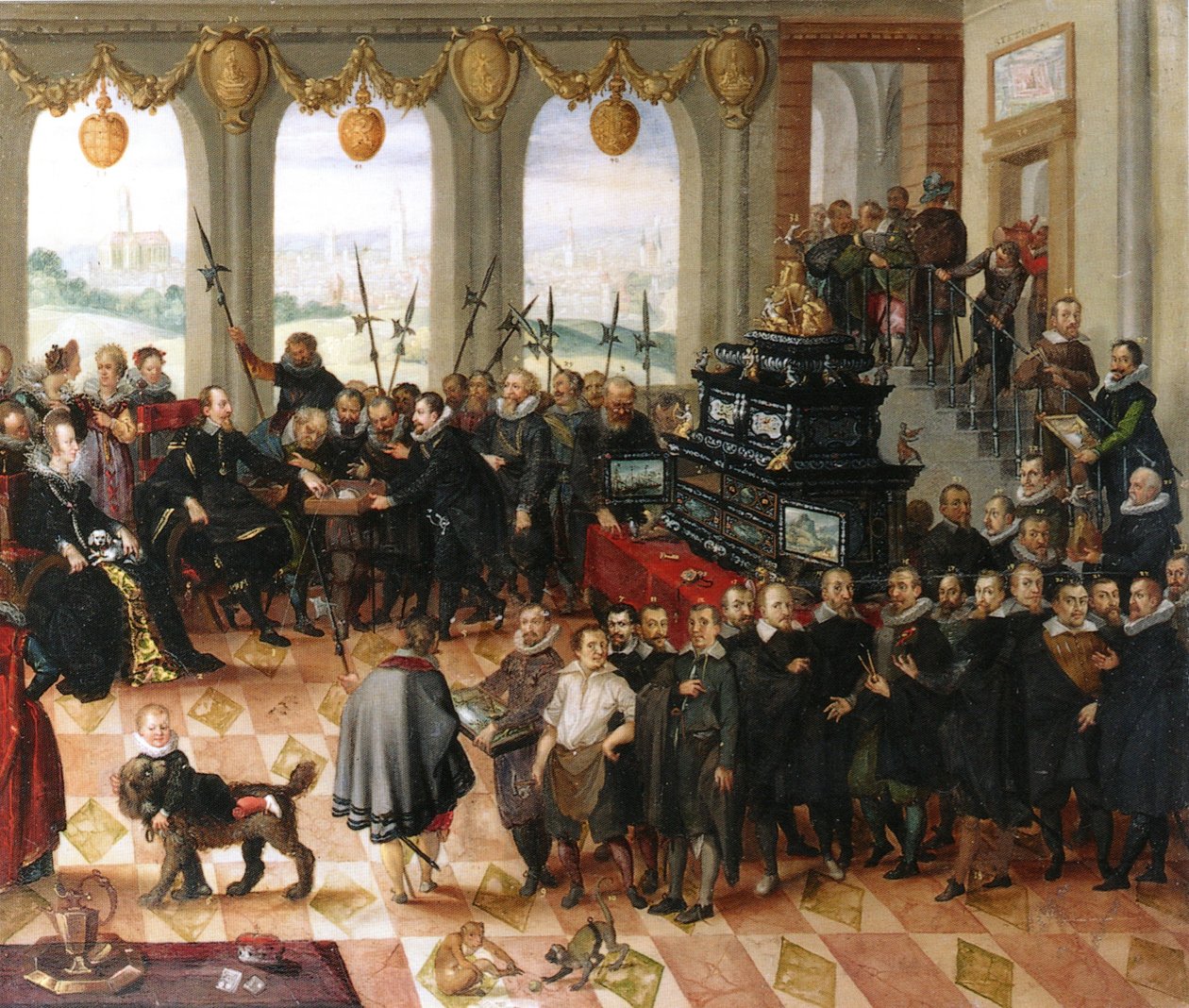 Die Übergabe des Pommerschen Kunstschranks and Herzog Philipp II von Pommern tekijältä Anton Mozart