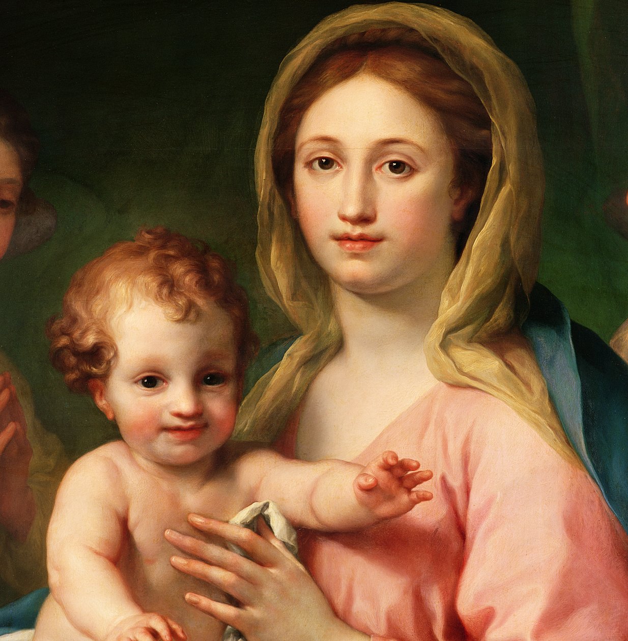 Madonna ja lapsi kahden enkelin kanssa, 1770-73 (yksityiskohta numerosta 91576) tekijältä Anton Raphael Mengs