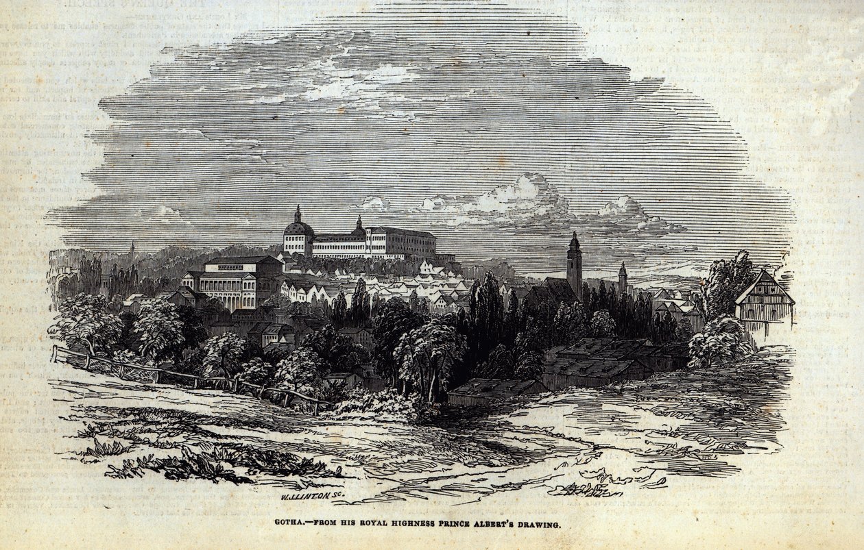 Gotha, kaiverrus W.J. Linton, "The Illustrated London News", 16. elokuuta 1845 tekijältä Anton Schantz
