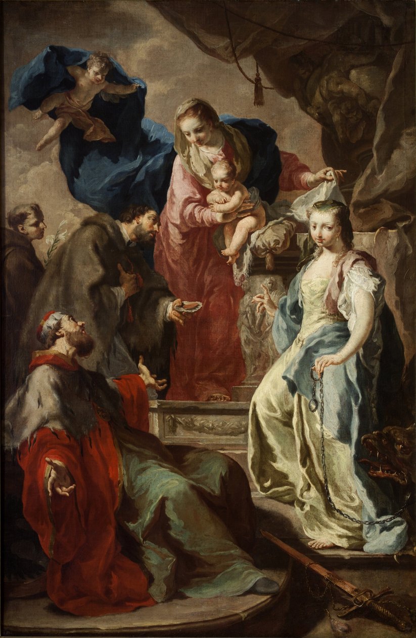 Neitsyt Maria neljän pyhän kanssa - Neitsyt Maria neljän pyhän kanssa - Antonin (Anton) Kern (1710-1747). Öljy kankaalle, n. 1735. Kansallisgalleria, Praha tekijältä Anton Kern