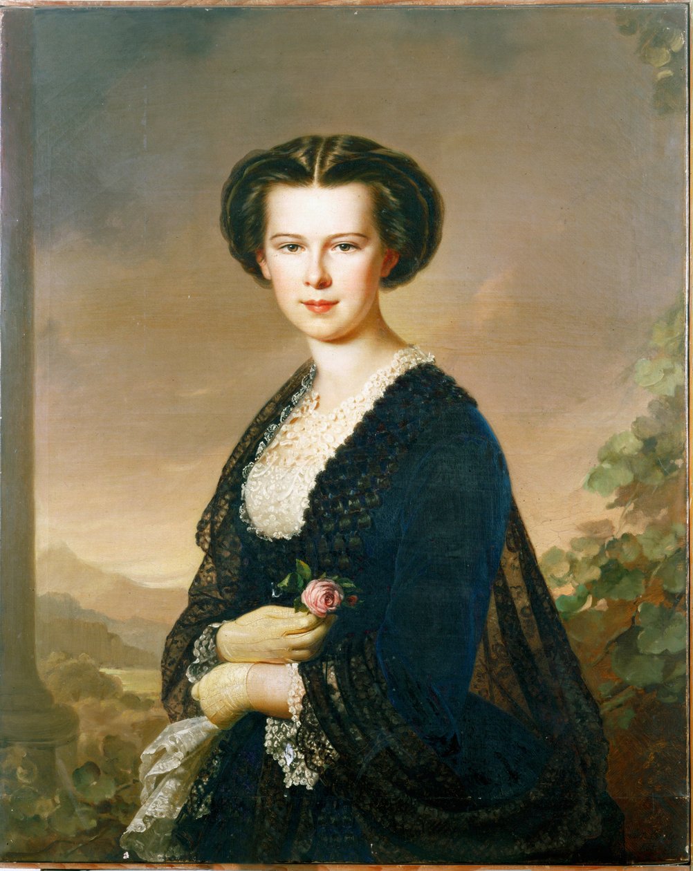 Keisarinna Elisabeth Sisi, sittemmin Baijerin prinsessa, Itävallan ja Unkarin keisari Franz Josefin puoliso ... tekijältä Anton Einsle