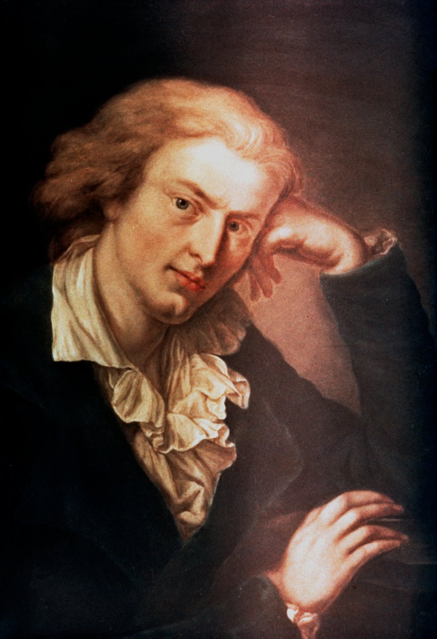 "Johann Christoph Friedrich Von Schiller", saksalainen runoilija, näytelmäkirjailija ja historioitsija, v. 1785 tekijältä Anton Graff