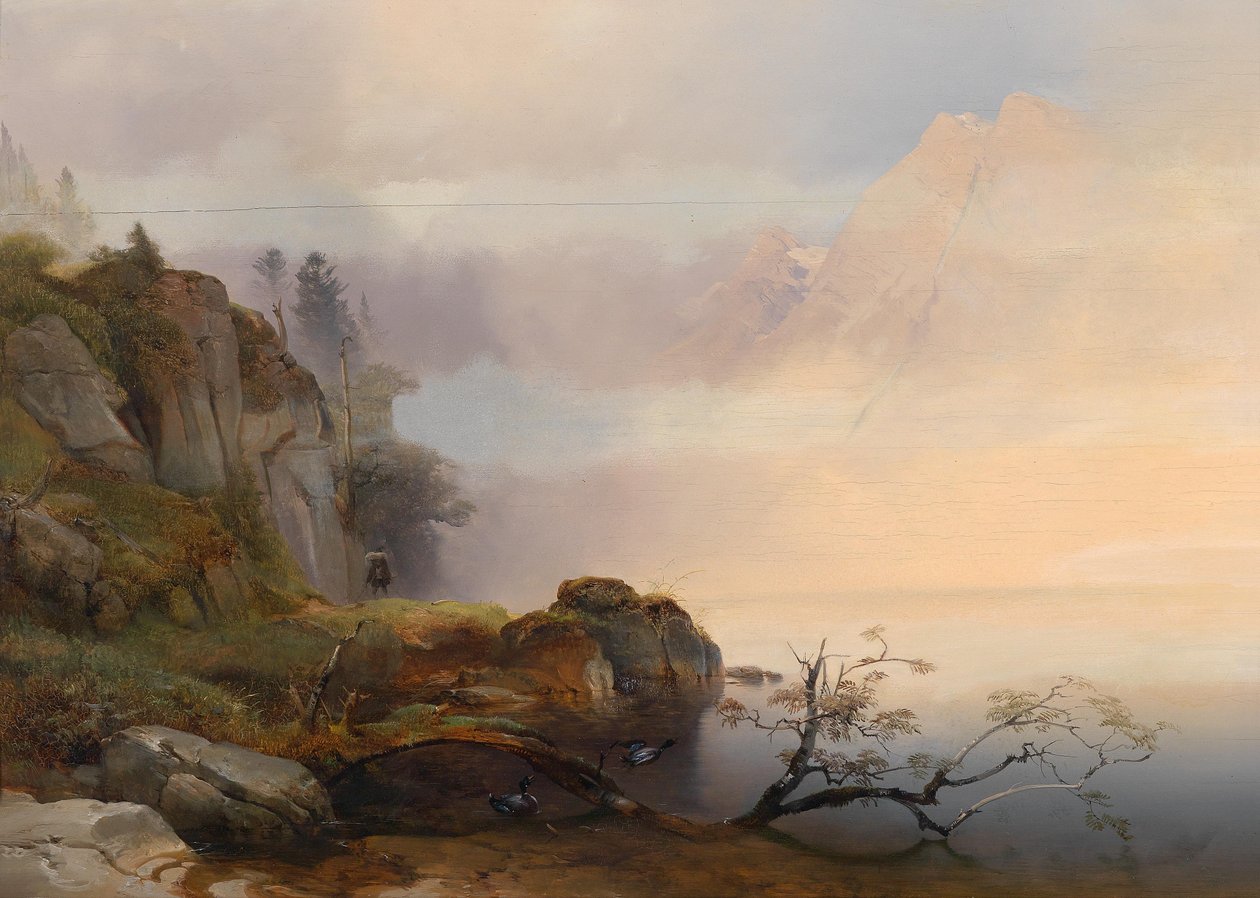 Anton Hansch Syksyn tunnelma järven rannalla 1846 tekijältä Anton Hansch