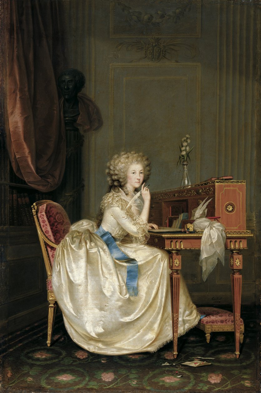 Muotokuva Marie Louise of Savoysta 1749-1792, Lamballen prinsessa tekijältä Anton Hickel