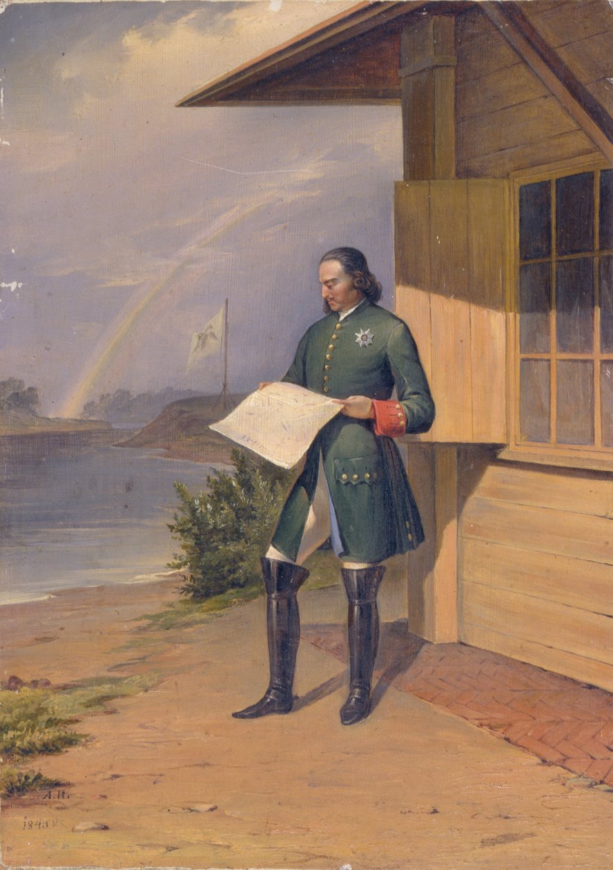 Pietari I Nevajoen rannalla, 1843 tekijältä Anton Ivanovich Ivanov