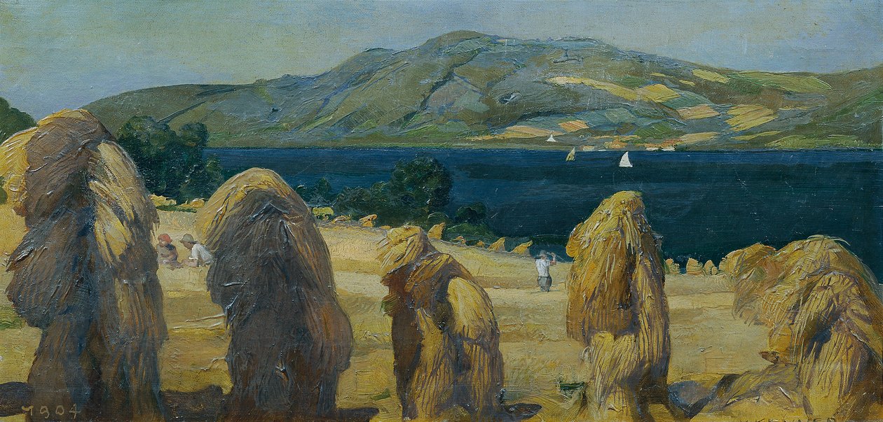 Attersee maisema manteleilla tekijältä Anton Josef von Kenner
