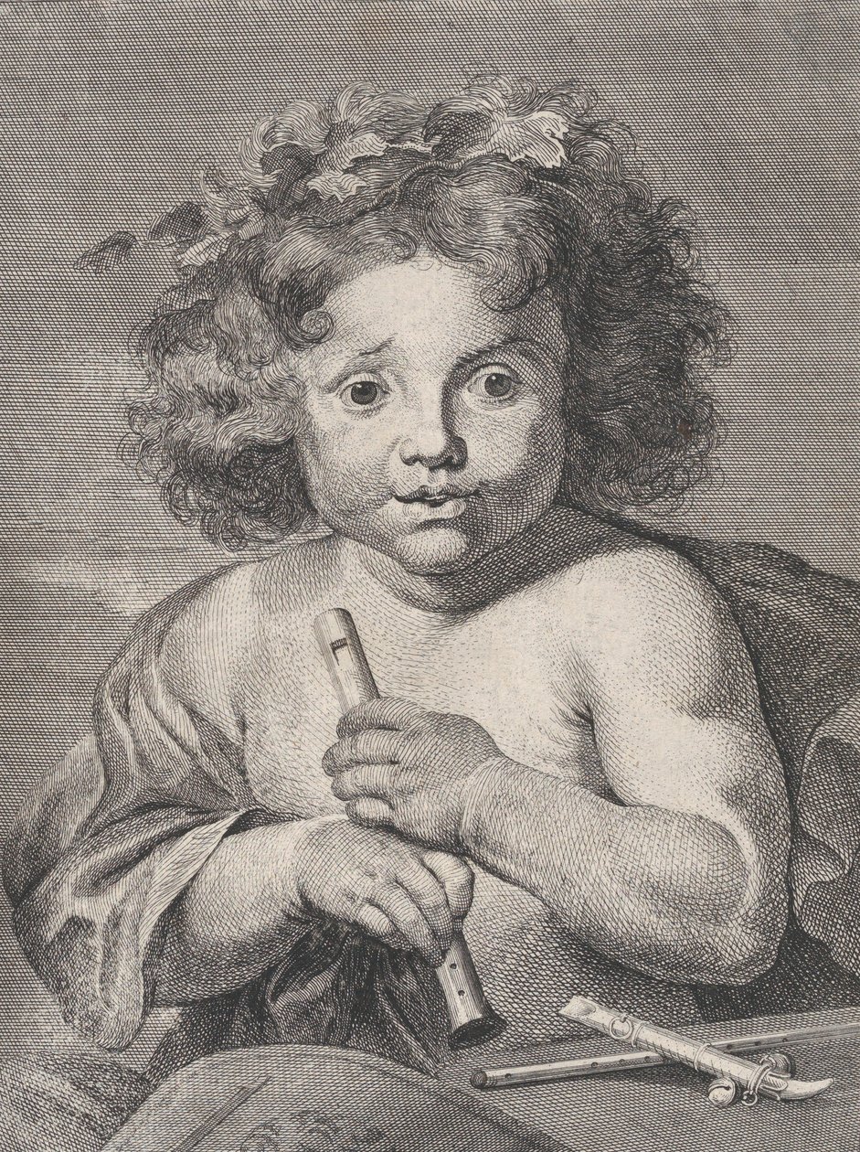 Nuori Bacchus pitelee huilua, 1728. tekijältä Anton Joseph von Prenner