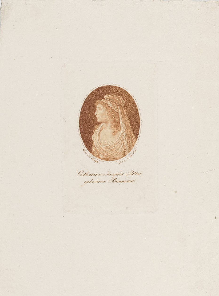 Muotokuva Katharina Josepha Ritteristä, os. Baumann 11763-1849, n. 1800. tekijältä Anton Karcher