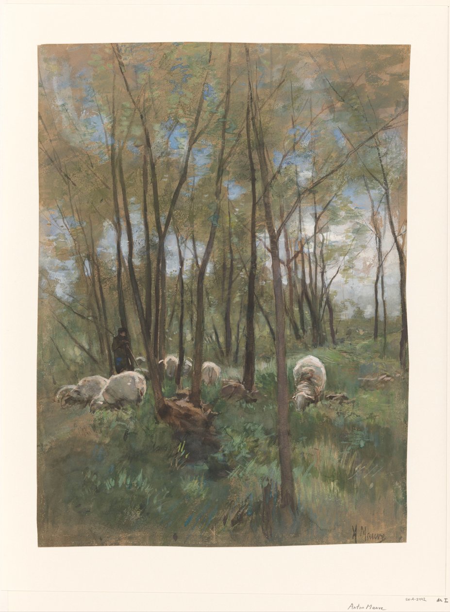 Lammaslauma metsässä tekijältä Anton Mauve