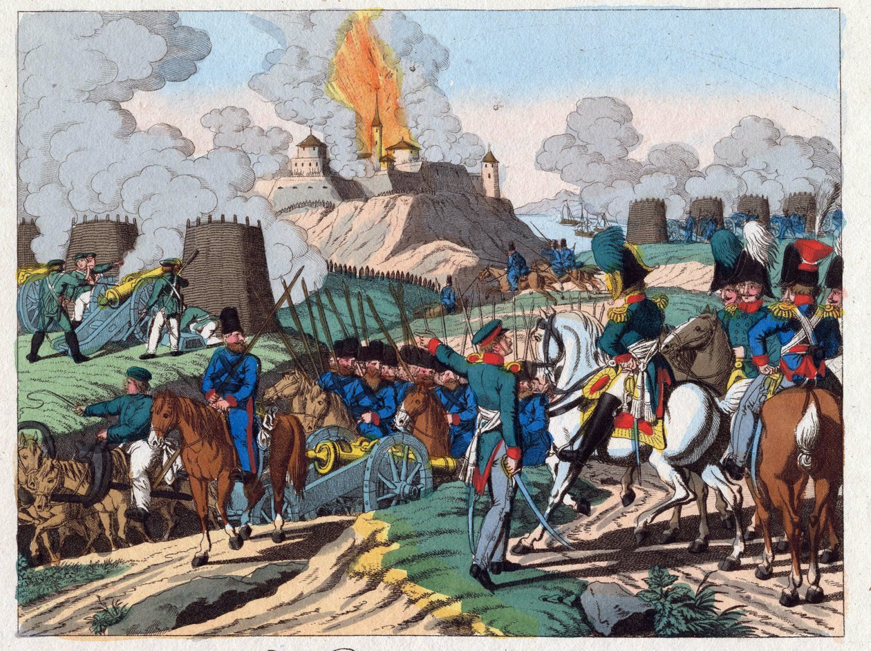 Venäjän ja Turkin sota (1828–29) - Brailovin linnoituksen piiritys 7. kesäkuuta tekijältä Anton Paul Eisen