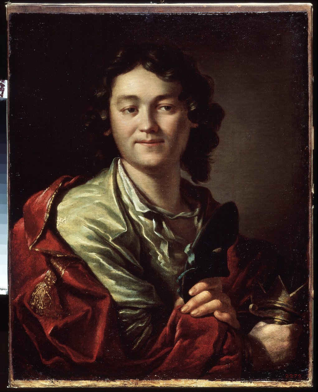 Muotokuva koomikko Fedor (Fjodor) Volkovista (noin 1729-1763), ensimmäisen venäläisen teatterin perustaja (Muotokuva F. Volkovista, ensimmäisen venäläisen teatterin perustaja). Anton Pavlovich Losenkon (1737-1773) maalaus öljy kankaalle tekijältä Anton Pavlovich Losenko