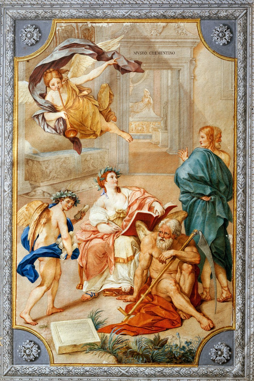 Allegoria Clementino-museosta, kirjoittanut Anton Raphael Mengs, sekatekniikka tekijältä Anton Raphael Mengs