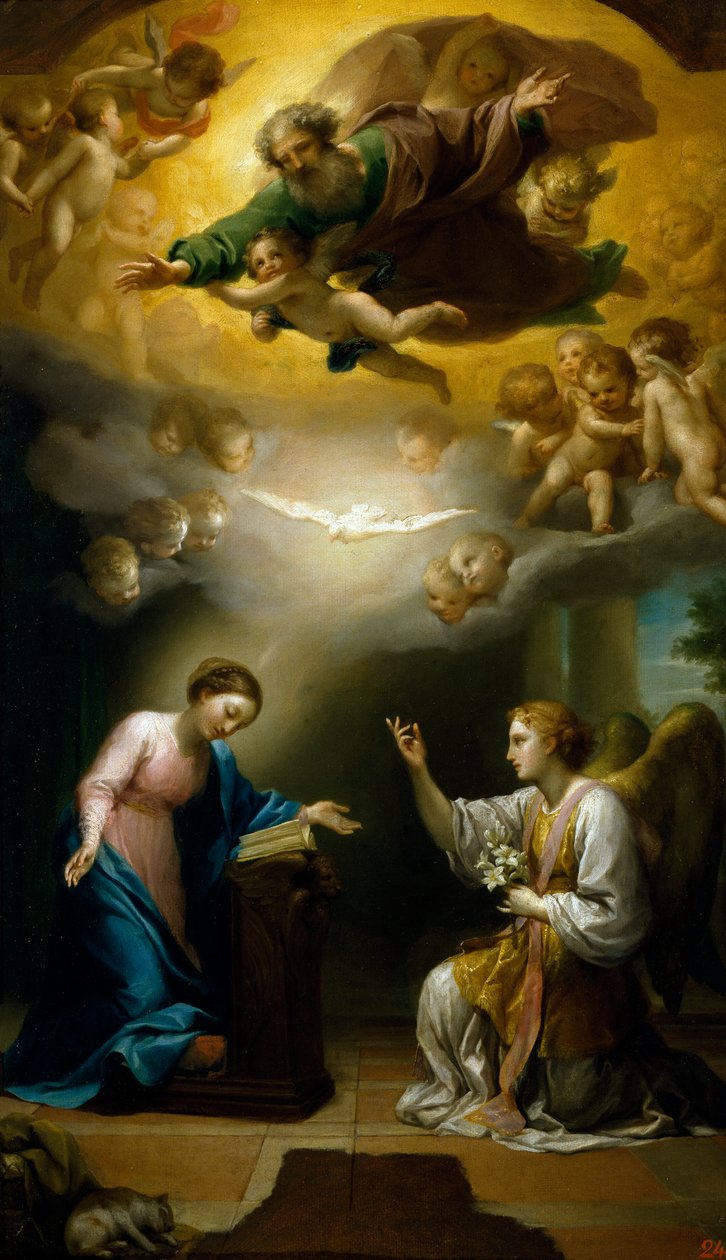 Marian ilmestys, Anton Raphael Mengs, noin 1767, öljyä kankaalle. tekijältä Anton Raphael Mengs