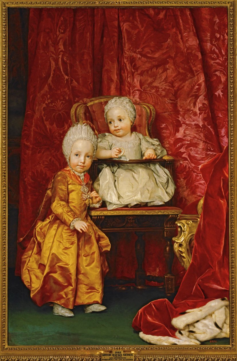 Itävallan arkkiherttua Ferdinand ja arkkiherttuatar Maria Anna ... (maalaus kankaalle) tekijältä Anton Raphael Mengs
