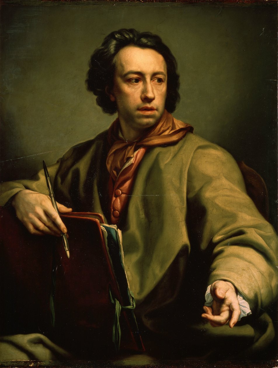 Omakuva (Oma muotokuva). Maalaus Anton Raphael Mengs (1728-1779), noin 1775. Öljy puulle. Saksalaista taidetta, klassinen tyyli. Eremitaaši, Pietari. tekijältä Anton Raphael Mengs