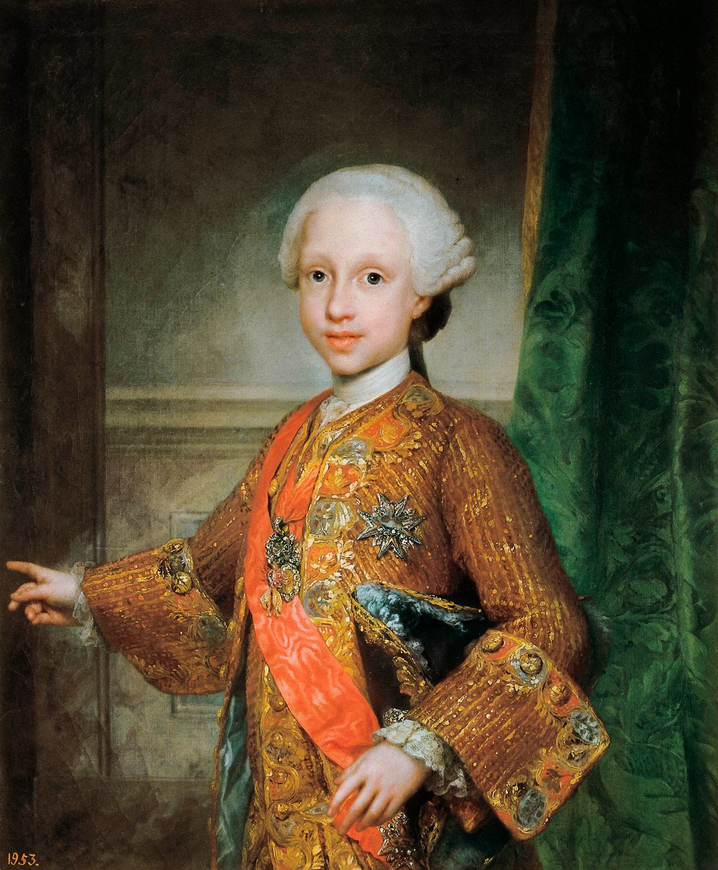 Muotokuva Francois Xavier de Bourbonista (1757-1771), Espanjan lapsesta, Pyhän Hengen ritari (Pyhä Henki). Anton Raphael Mengin (1728-1779) maalaus. Noin 1765. Madrid. Prado museo. tekijältä Anton Raphael Mengs