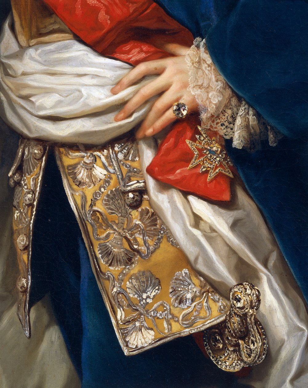 Ferdinand IV:n muotokuva, Anton Raphael Mengs, yksityiskohta tekijältä Anton Raphael Mengs
