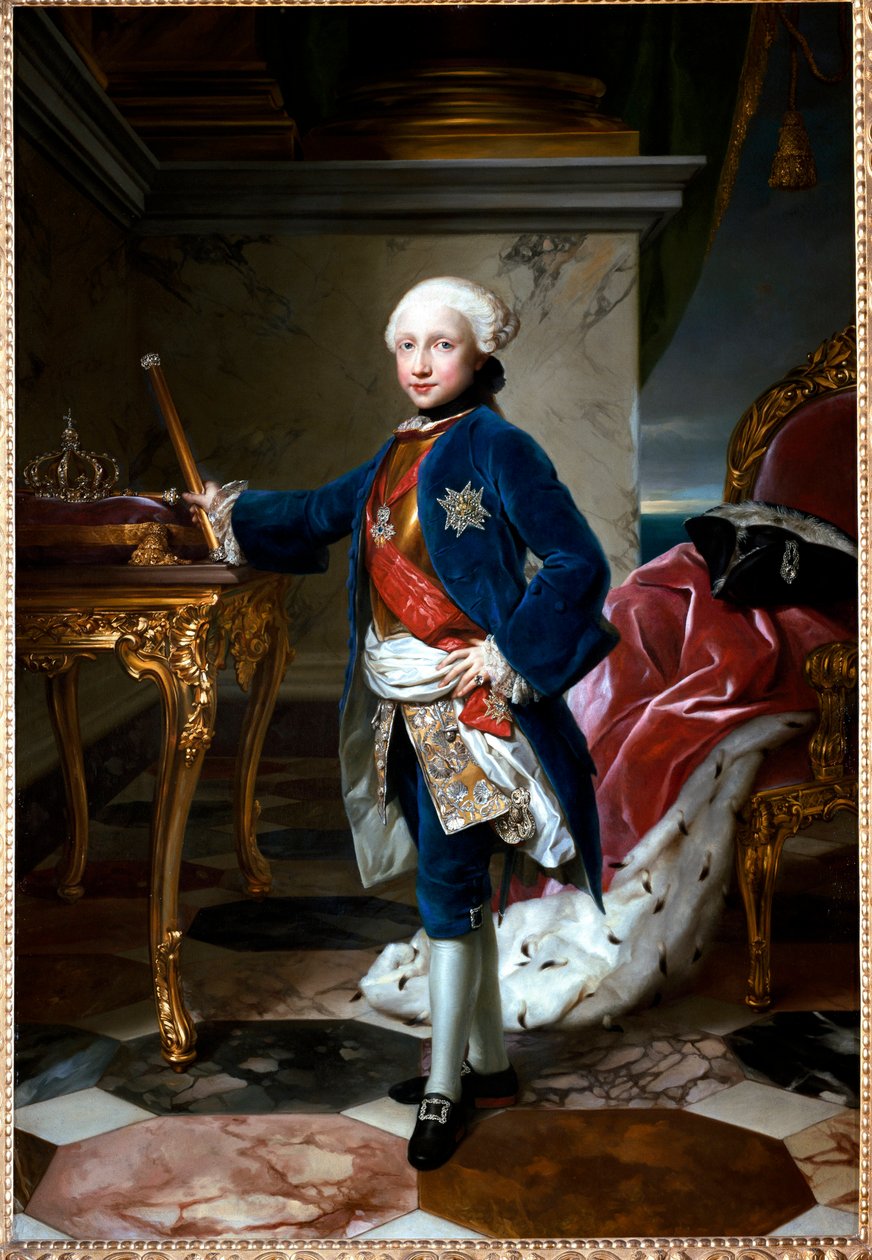 Muotokuva Ferdinand I Bourbonista tai Ferdinand IV, Napolin kuningas yhdeksänvuotiaana tekijältä Anton Raphael Mengs