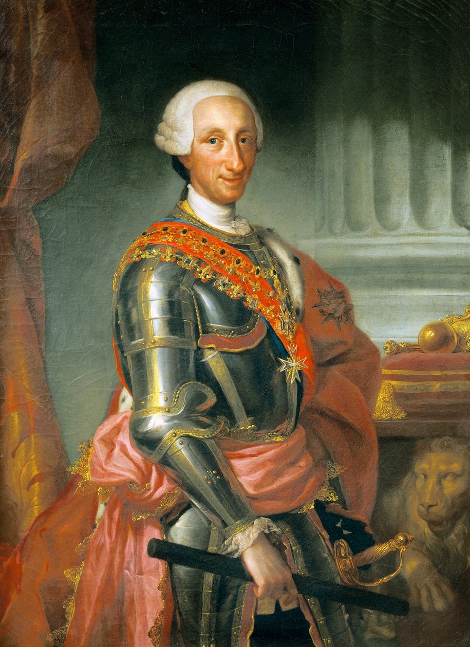 Espanjan kuninkaan Kaarle III:n muotokuva, Anton Raphael Mengs, noin 1765, öljy kankaalle tekijältä Anton Raphael Mengs