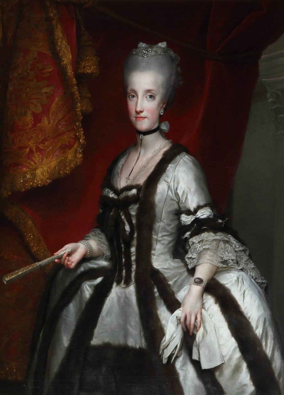 Maria Carolinan muotokuva Itävallan Maria Carolinasta tekijältä Anton Raphael Mengs