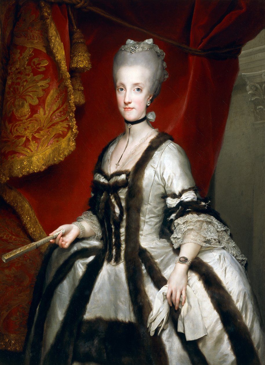 Anton Raphael Mengsin muotokuva Itävallan Maria Carolinasta, Napolin kuningattaresta tekijältä Anton Raphael Mengs