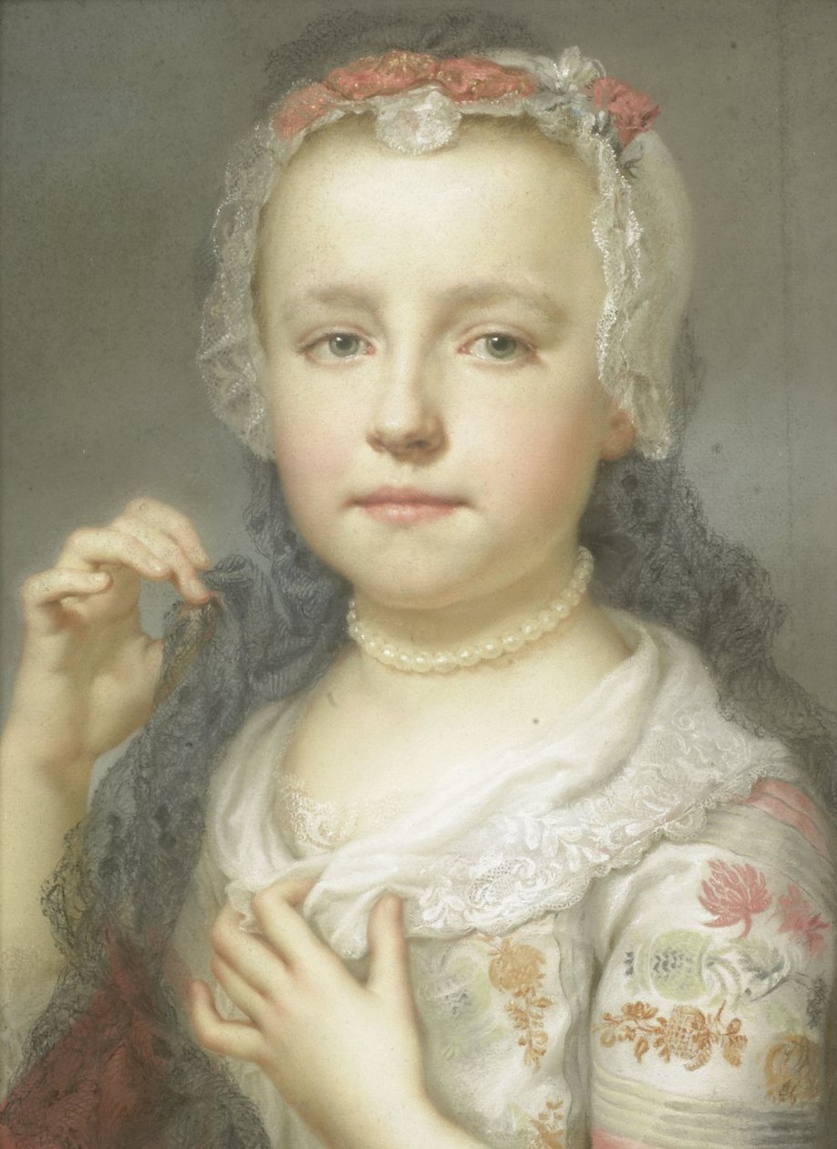 Nuoren tytön muotokuva, mahdollisesti Julie Carlotta Mengs, taiteilijan sisar, 1742-44 tekijältä Anton Raphael Mengs