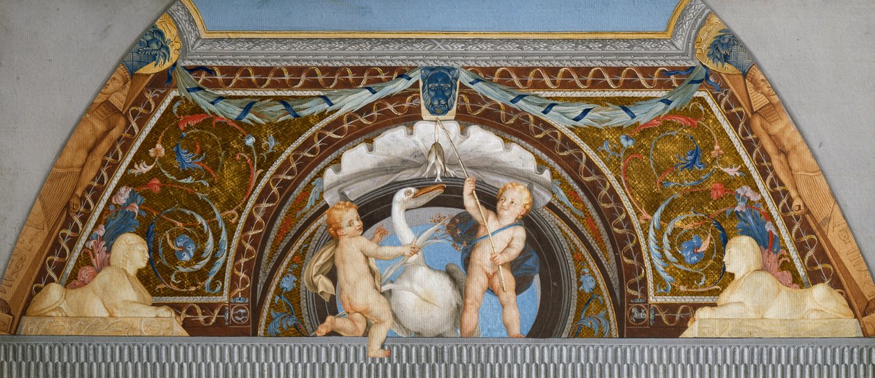 Putti pelikaanin kanssa, Anton Raphael Mengs, yksityiskohta, sekatekniikka tekijältä Anton Raphael Mengs
